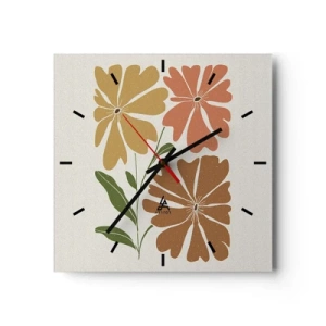 Ceas de perete - Ceas pe sticlă - Natură și geometrie - 30x30 cm