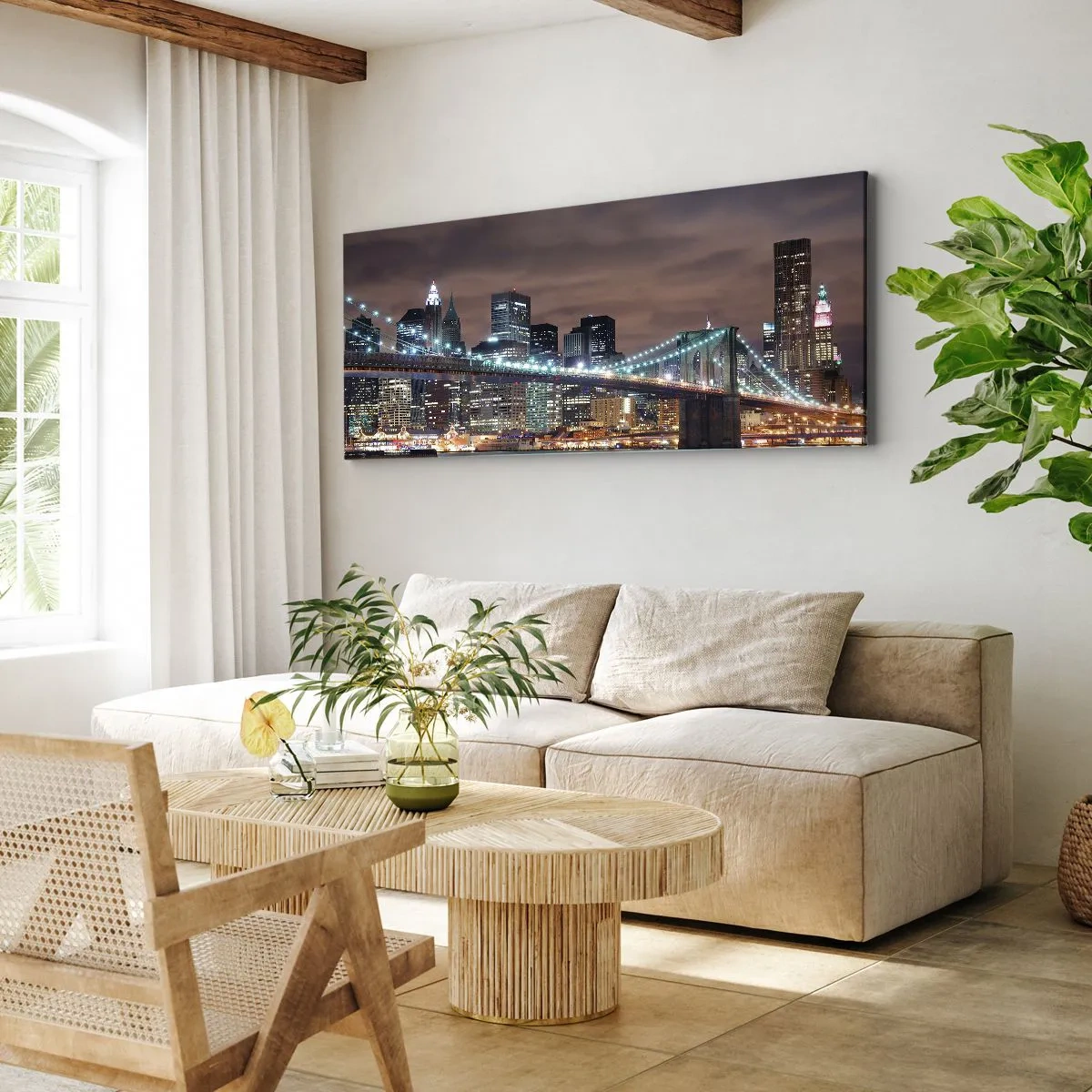 Tablou pe pânză - Luminile marelui oraș - 160x50 cm
