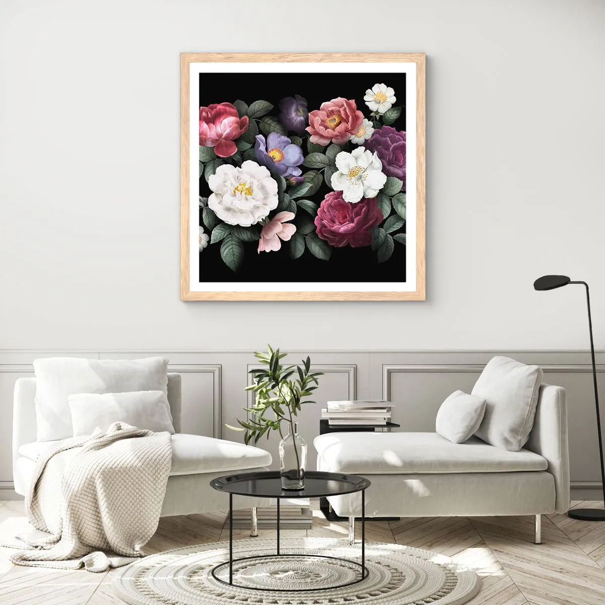 Poster în ramă de stejar deschis - Dintr-o grădină engleză - 50x50 cm