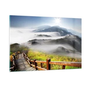 Tablou pe sticlă - Țesut de strălucire și ceață - 120x80 cm