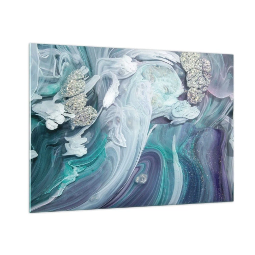 Tablou pe sticlă - Râuri de albastru - 100x70 cm