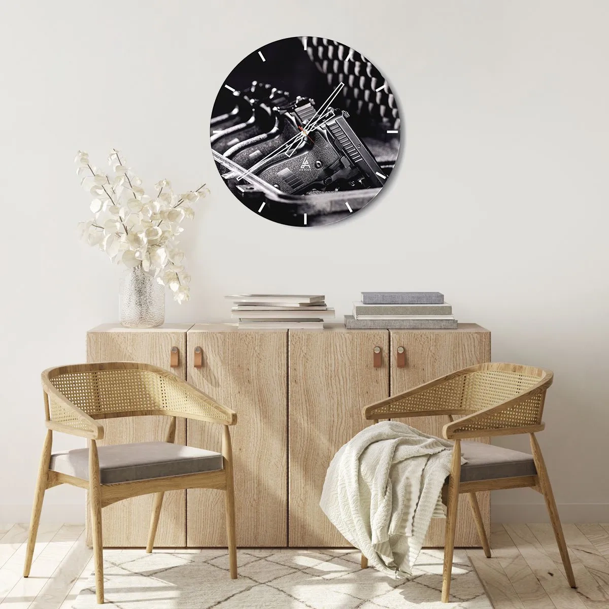 Ceas de perete - Ceas pe sticlă - Sport masculin - 40x40 cm