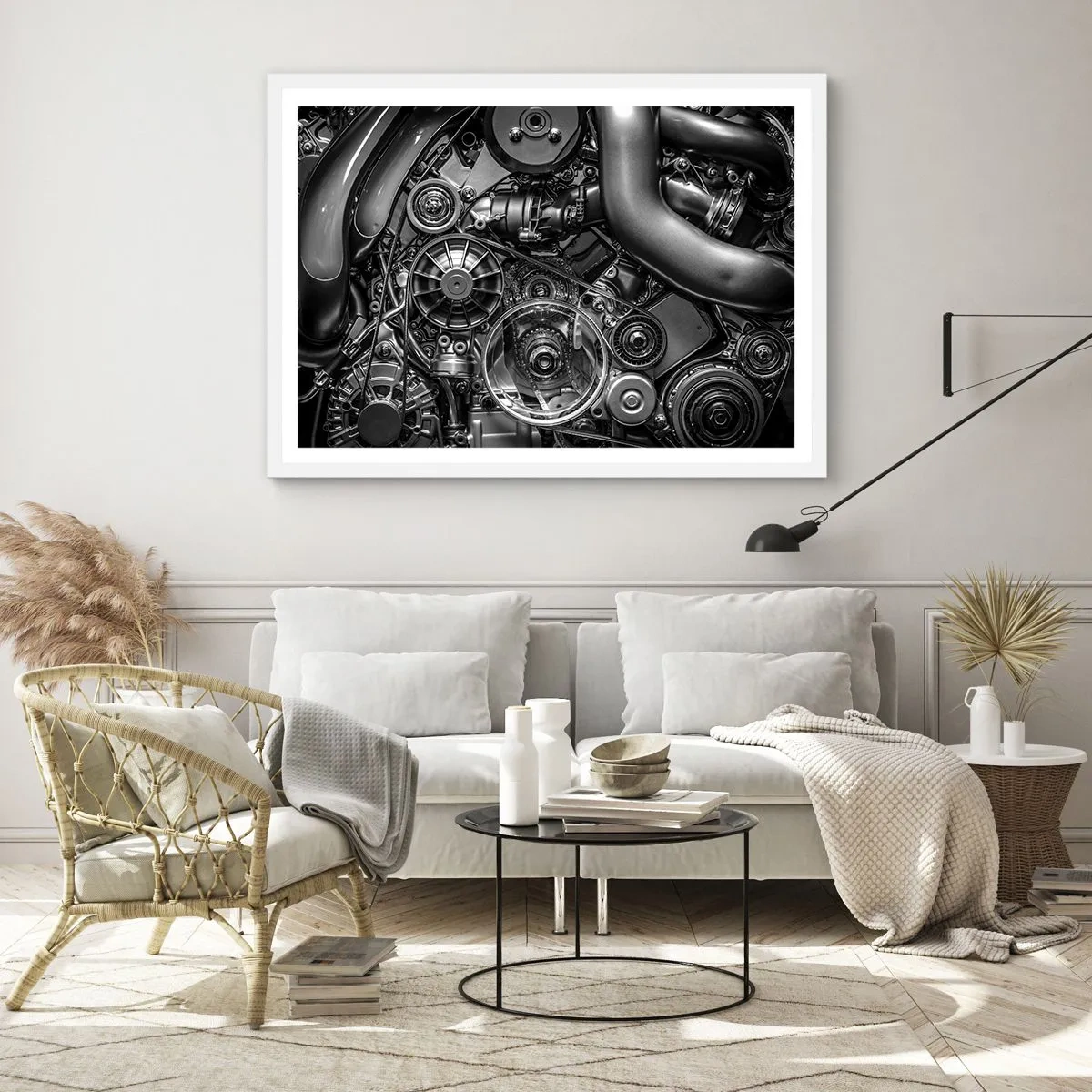 Poster în ramă albă - Poezia mecanicii - 40x30 cm