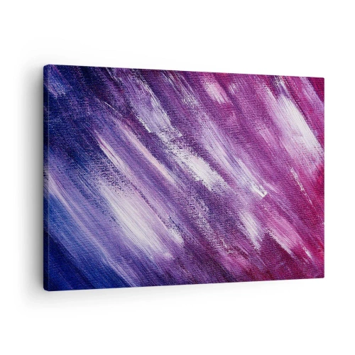 Tablou pe pânză Canvas - Pensule abstracte în nuanțe de violet și roz - 70x50cm - Când bate vântul însorit - Decorațiune modernă pentru perete pentru living și dormitor ARTTOR