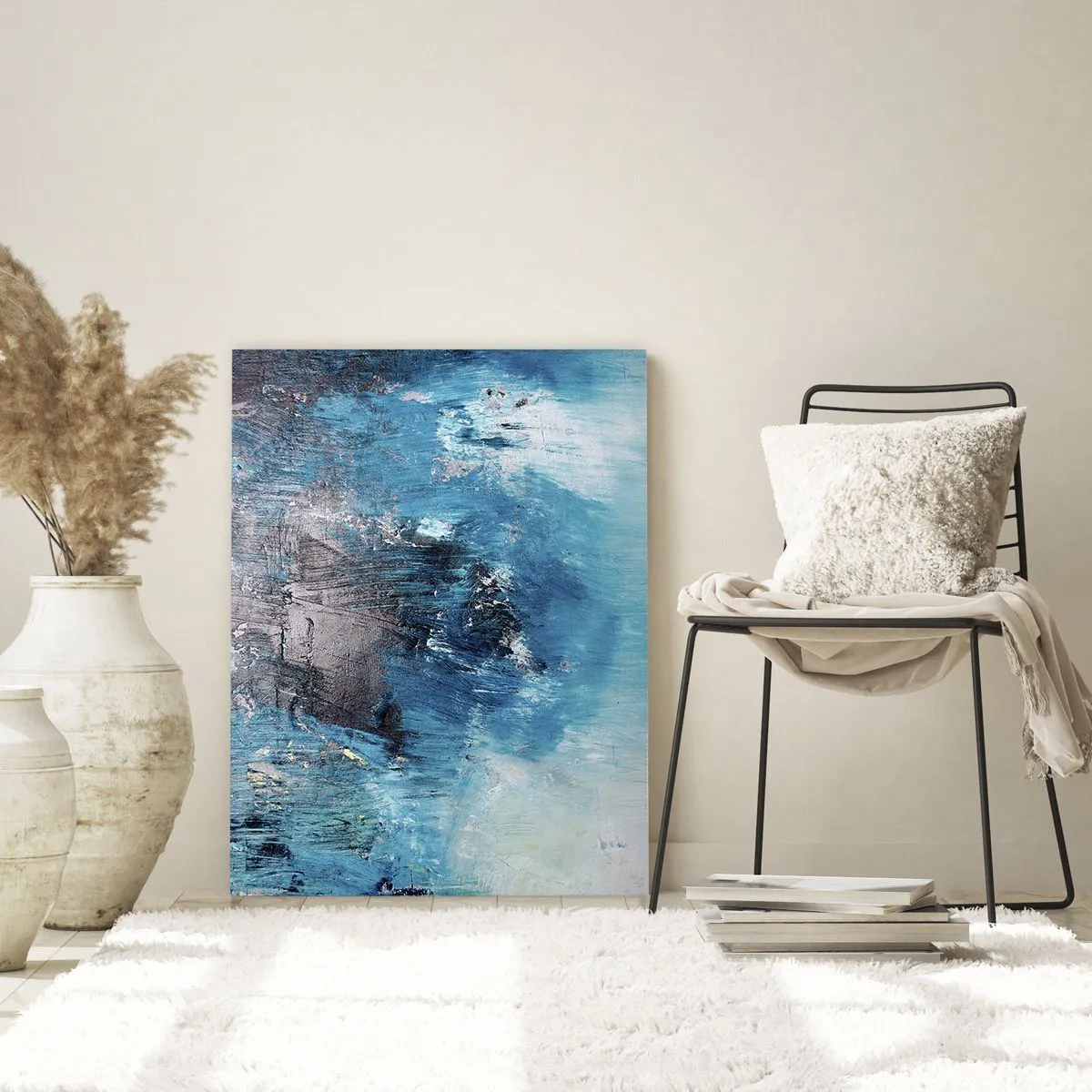 Tablou pe sticlă - Rapsodie albastră - 50x70 cm