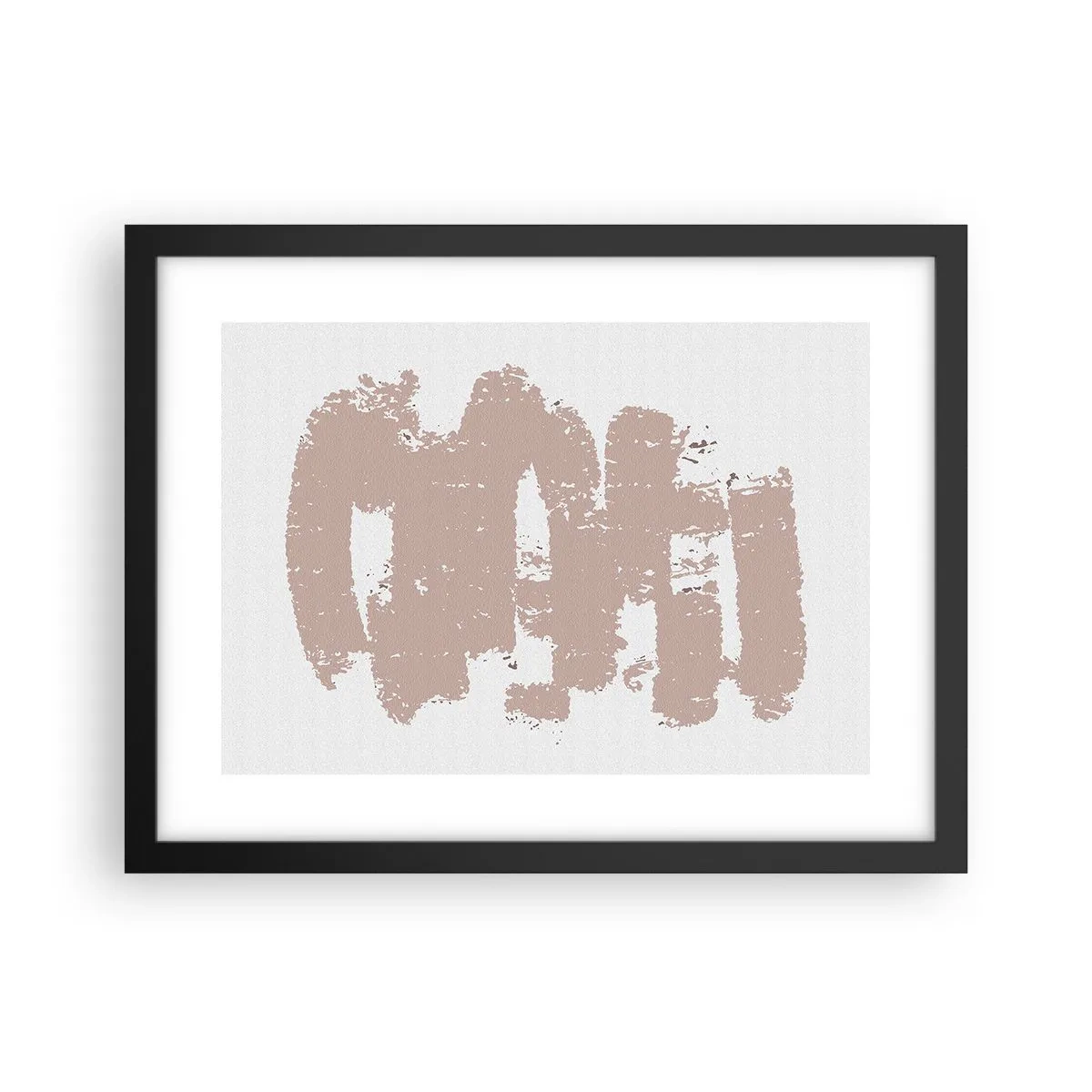 Poster în ramă neagră - Abstracție în roz moale - 40x30 cm