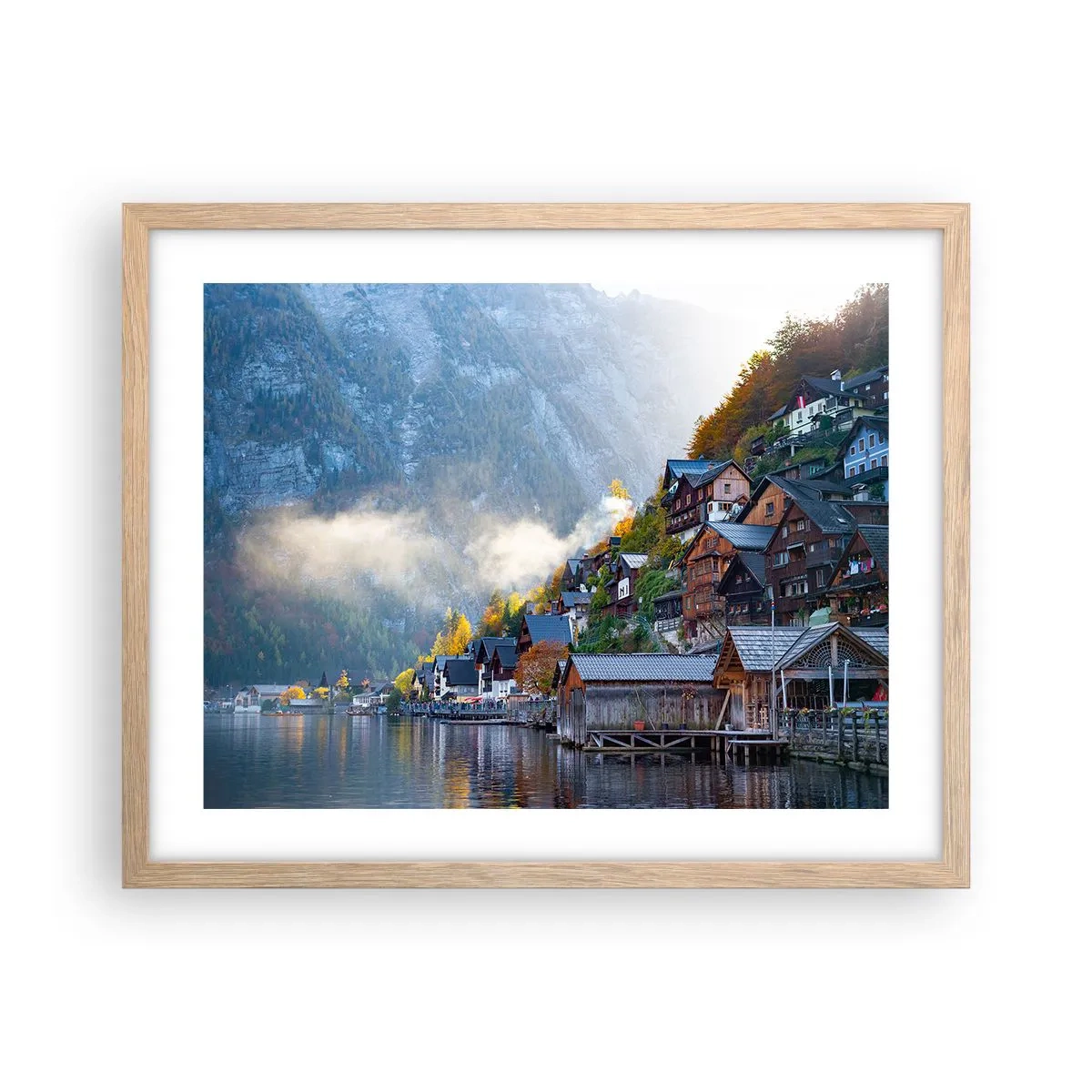 Poster în ramă de stejar deschis - Atmosferă alpină - 50x40 cm