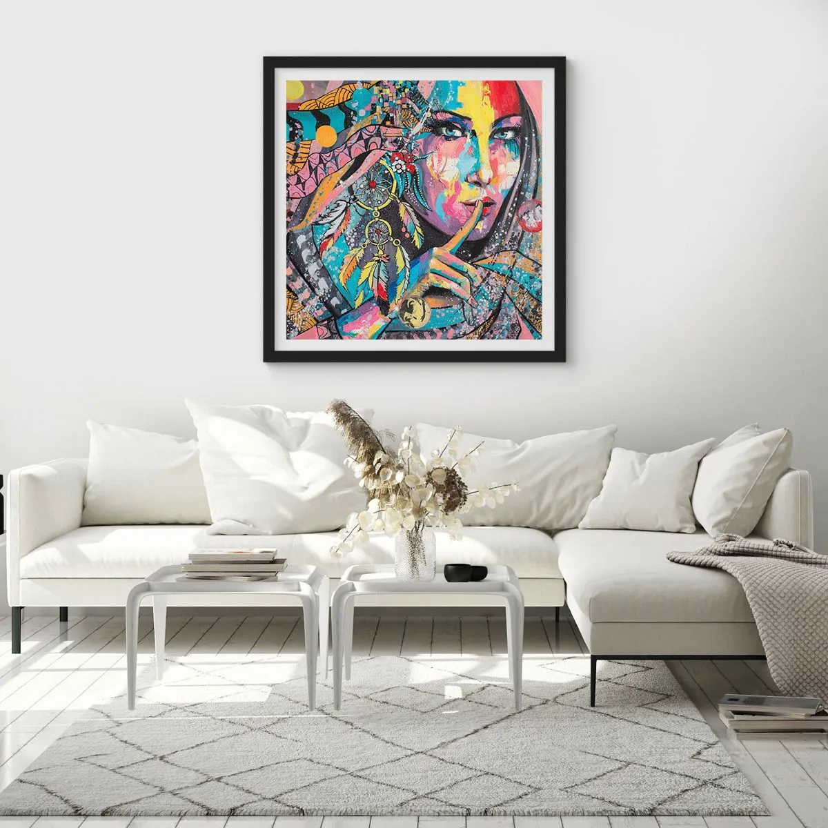 Poster în ramă neagră - Taci până când înțelegi - 30x30 cm