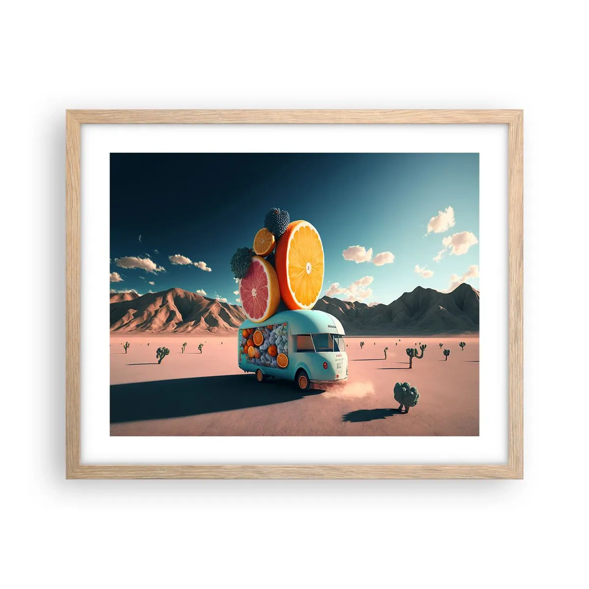 Poster în ramă de stejar deschis - Gustul vacanței - 50x40 cm