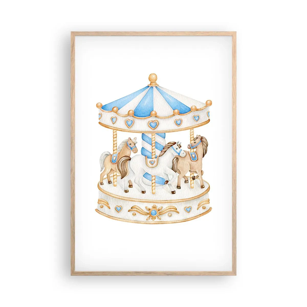 Poster în ramă de stejar deschis - Copilărie dulce - 61x91 cm