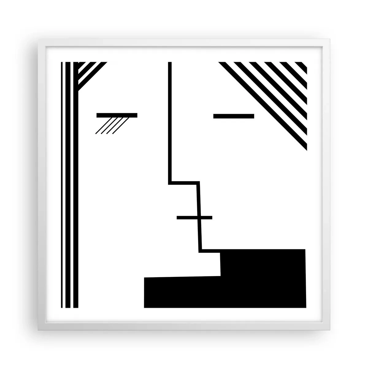 Poster în ramă albă - Doar un sărut - 60x60 cm