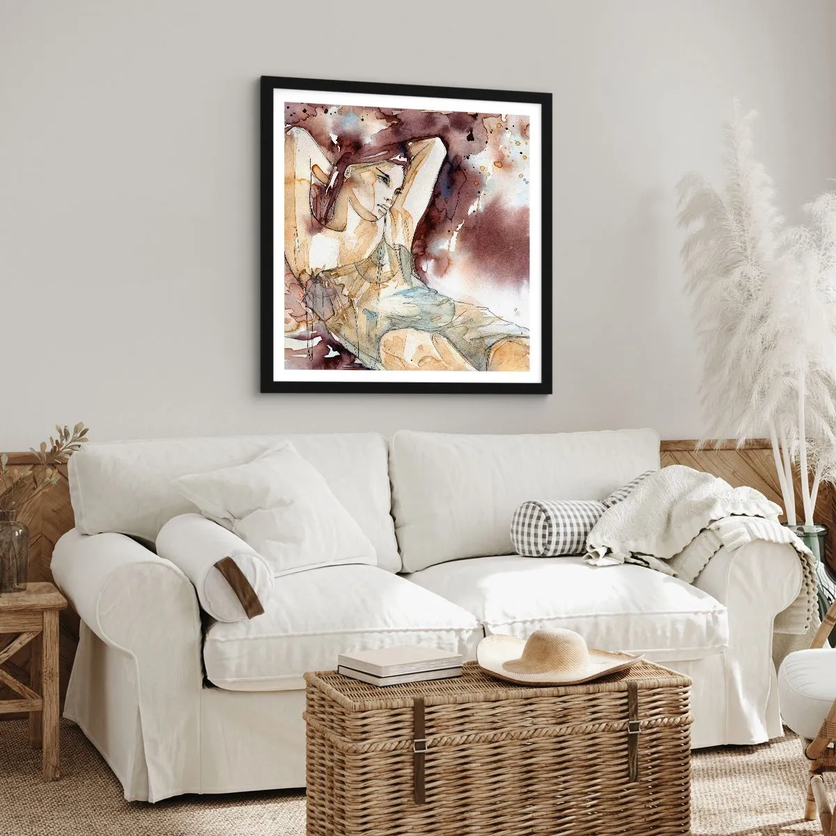 Poster în ramă neagră - Într-o dispoziție mov deschis - 30x30 cm