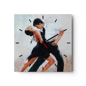 Ceas de perete - Ceas pe sticlă - Tangoul visurilor mele - 30x30 cm