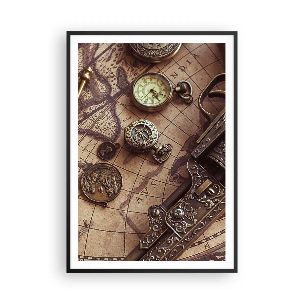 Poster în ramă neagră - Sugestii de aventură - 70x100 cm