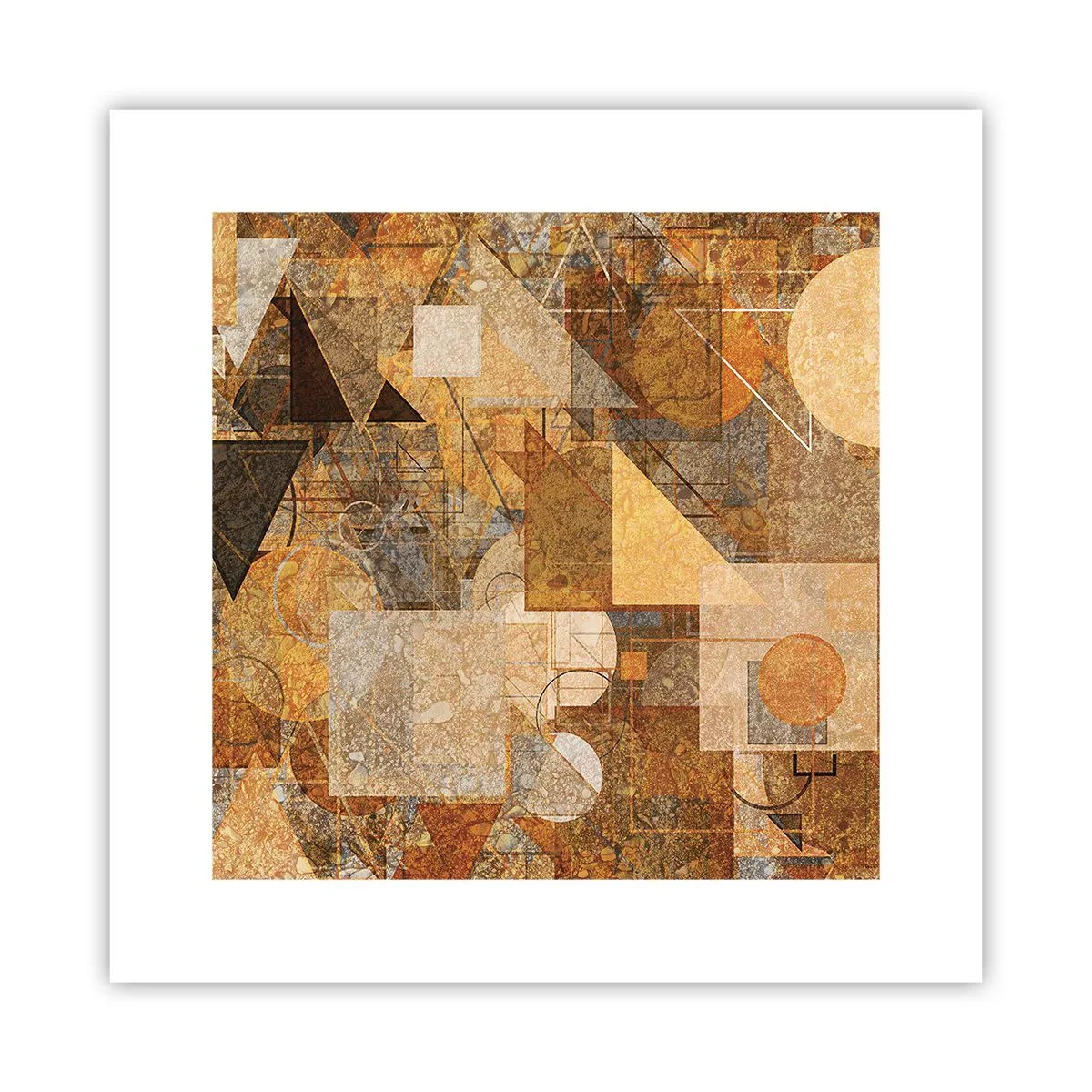 Poster - Studiu cubist de bronz - 30x30 cm