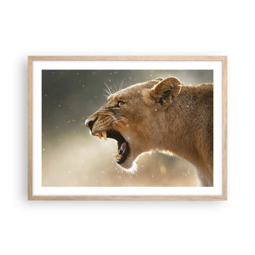 Poster în ramă de stejar deschis - Încearcă să nu asculți - 70x50 cm