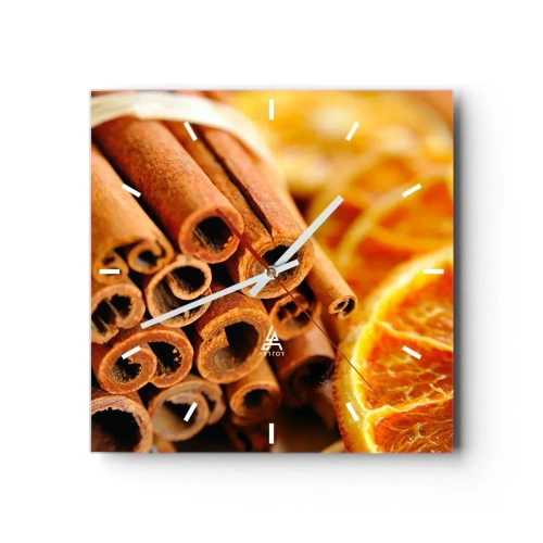 Ceas de perete - Ceas pe sticlă - Poți să le simți aroma? - 30x30 cm