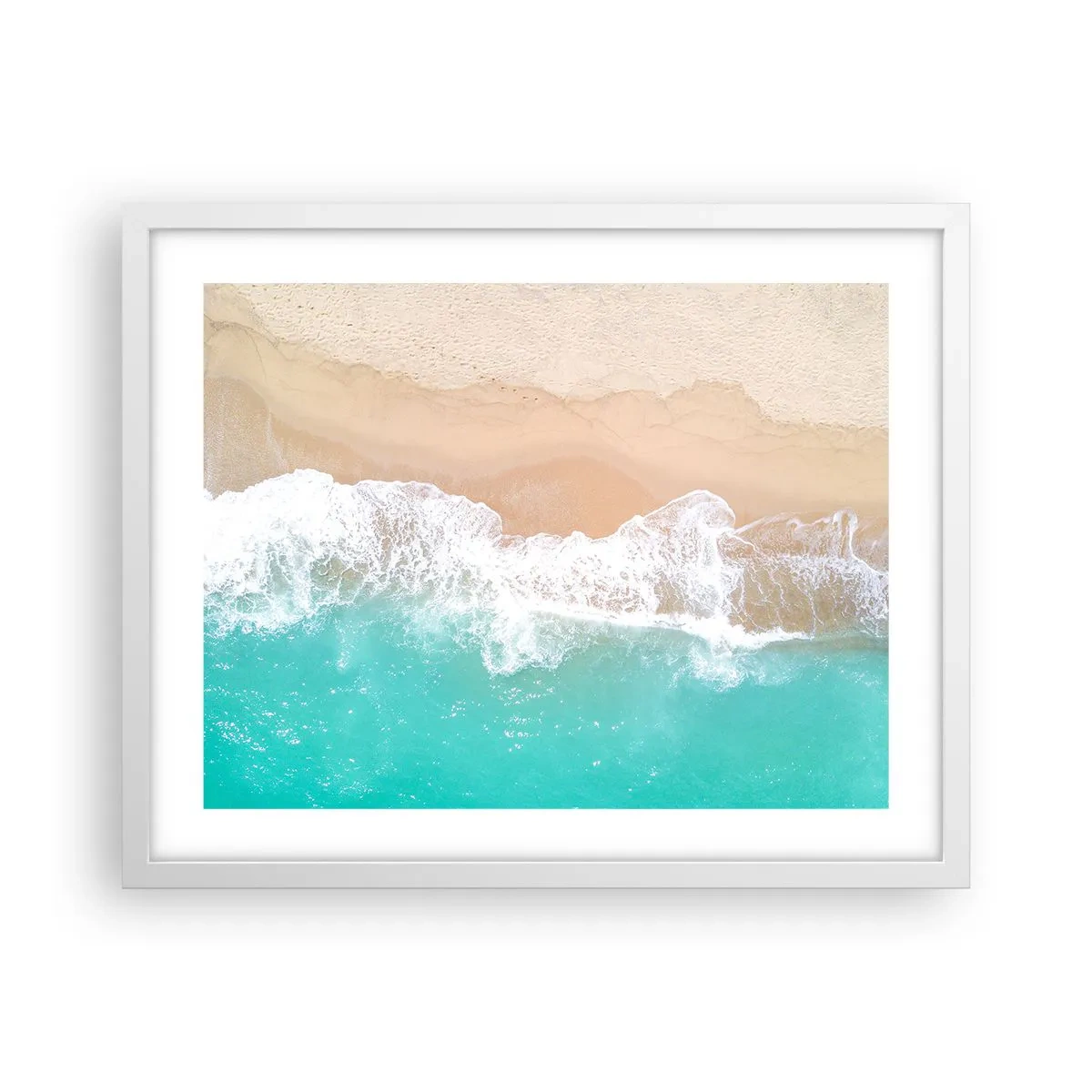 Poster în ramă albă - Atingere mângâietoare - 50x40 cm