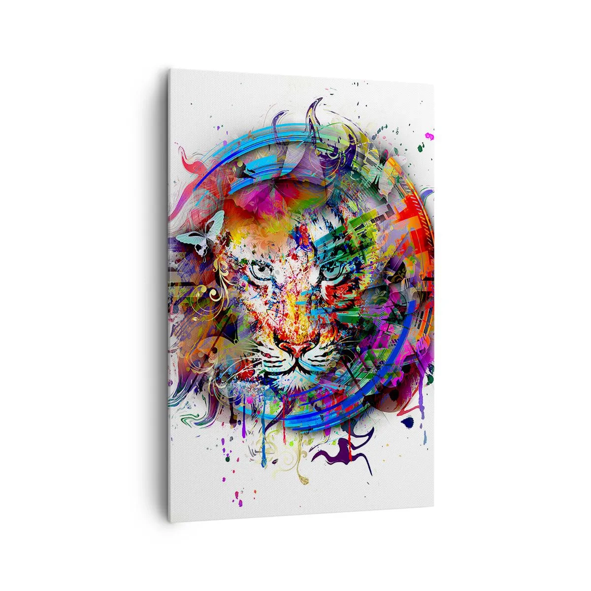 Tablou pe pânză - Ascunzându-se în spatele voalului curcubeu - 80x120 cm