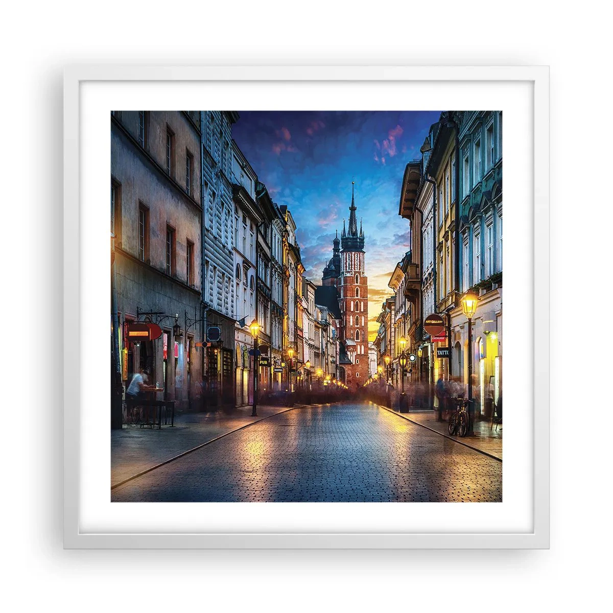 Poster în ramă albă - Farmecul Cracoviei - 50x50 cm