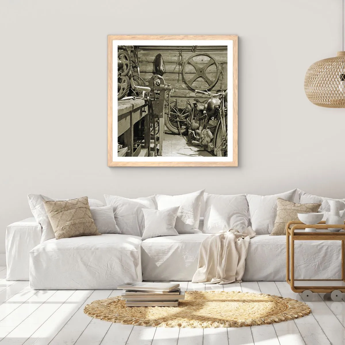 Poster în ramă de stejar deschis - În șopronul unchiului Vlad - 60x60 cm