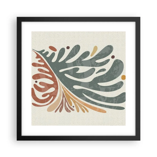 Poster în ramă neagră - Frunză multicoloră - 40x40 cm