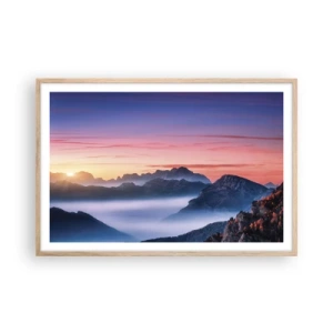 Poster în ramă de stejar deschis - Peste văi - 91x61 cm