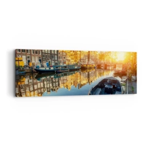 Tablou pe pânză - Dimineața în Amsterdam - 90x30 cm