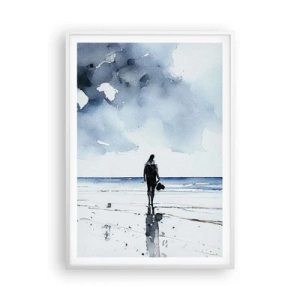 Poster în ramă albă - Vorbind cu marea - 70x100 cm