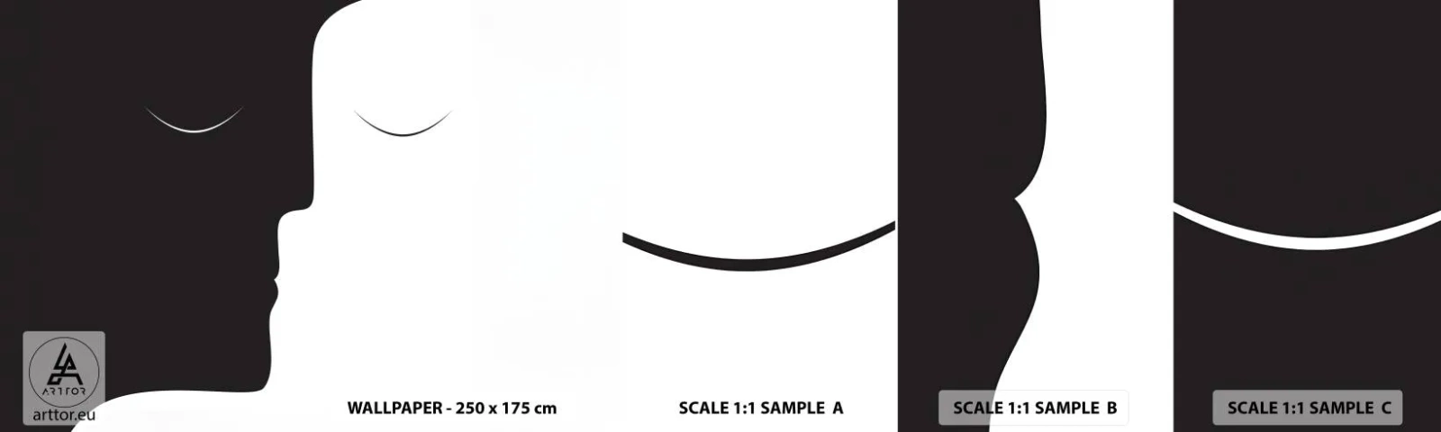Mostră de Tapet Standard Eco - Unitatea contrariilor - oameni, Cuplu, Bucată - 100x30 cm