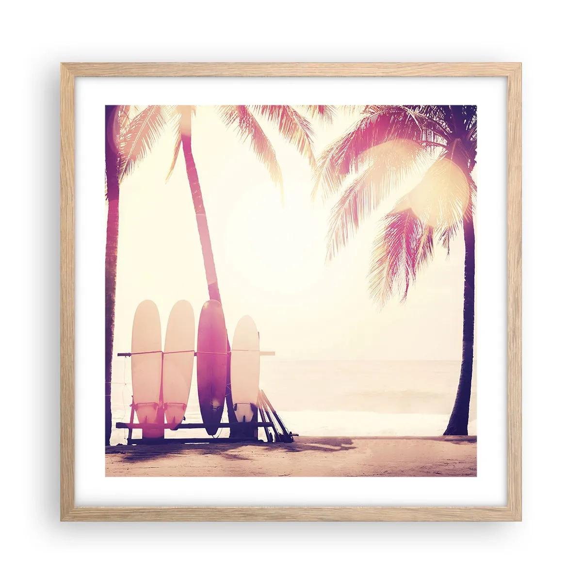 Poster în ramă de stejar deschis - Va fi o zi minunată - 50x50 cm