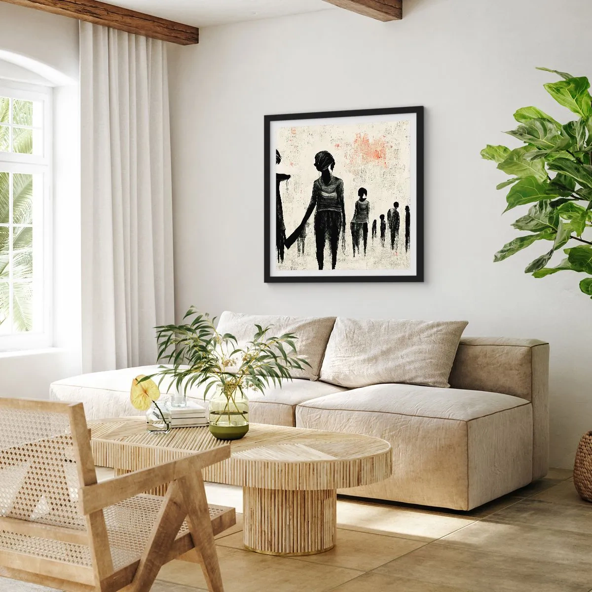 Poster în ramă neagră - Împotriva singurătății - 60x60 cm