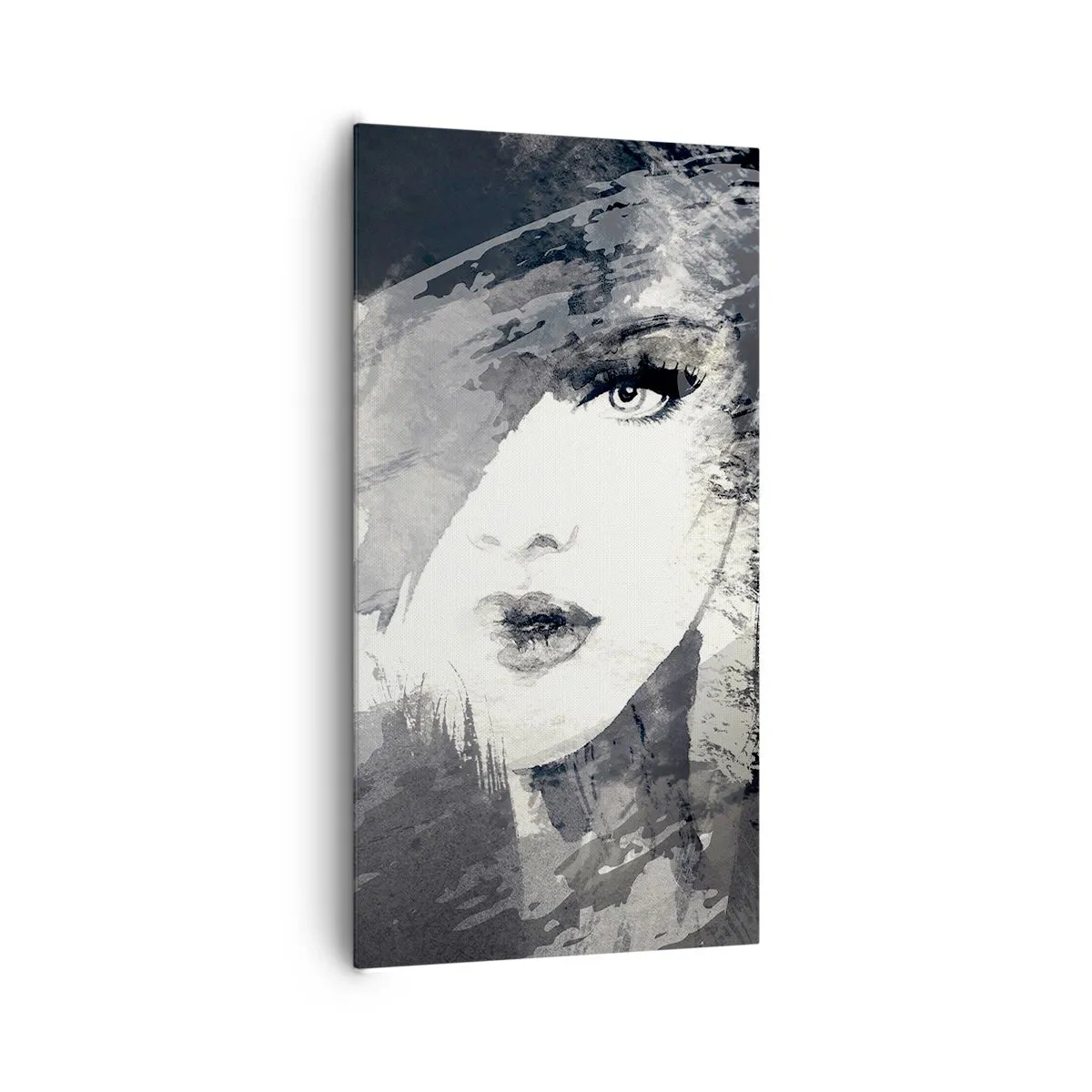 Tablou pe pânză - Din spatele unui voal gri - 65x120 cm