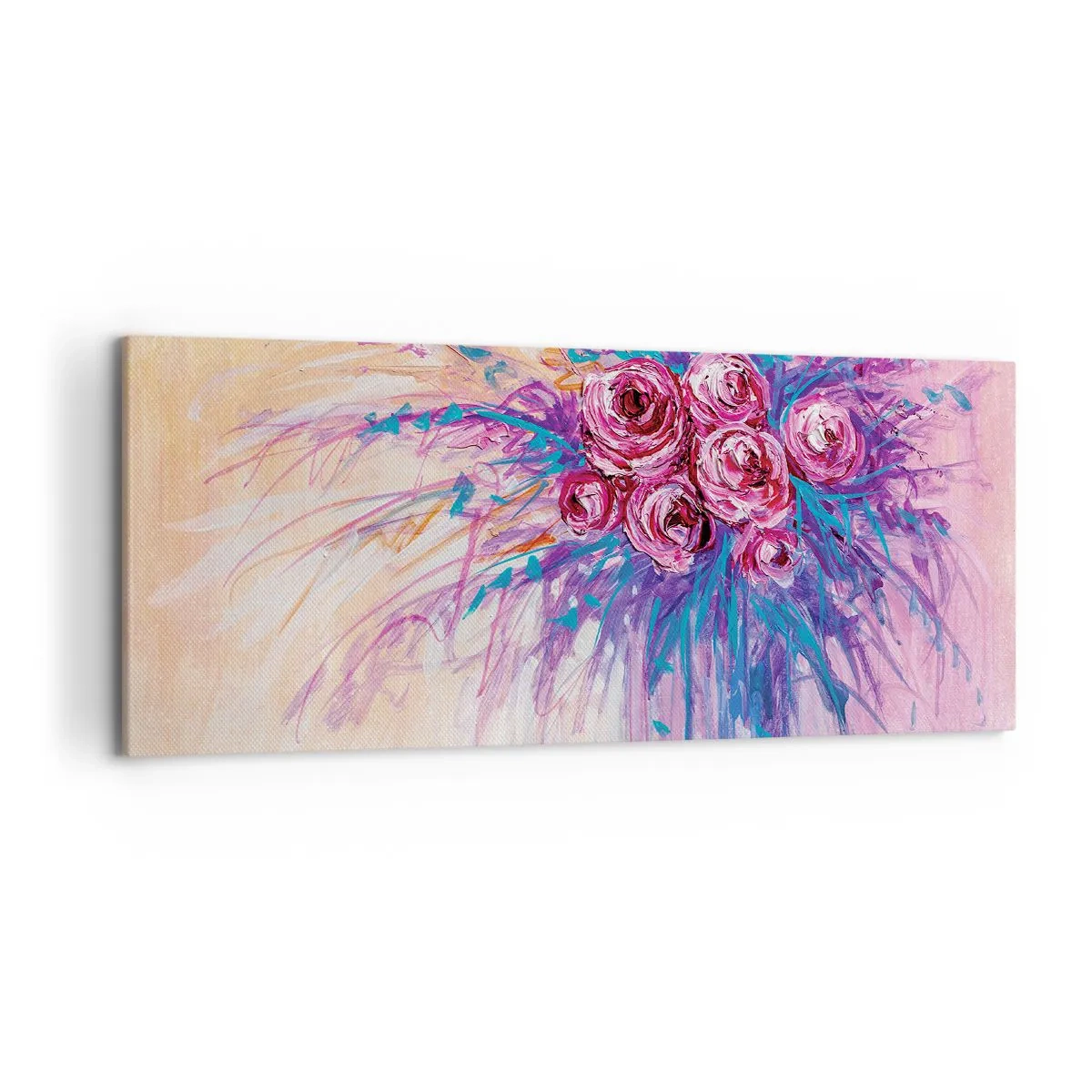 Tablou pe pânză - Fântână de trandafiri - 120x50 cm