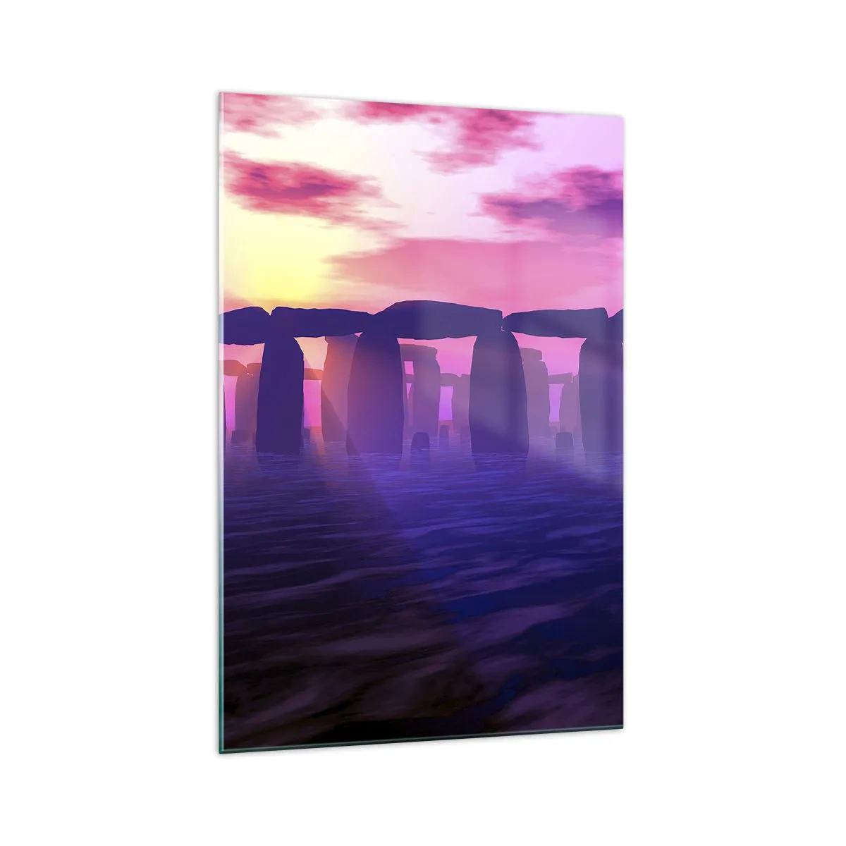 Tablou pe sticlă - Mister în zori de zi în ceață - 70x100 cm