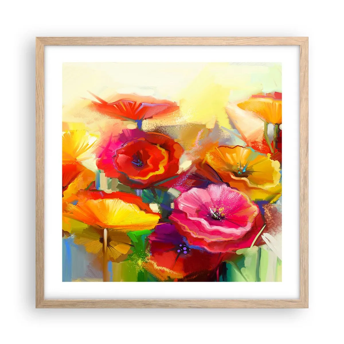 Poster în ramă de stejar deschis - Nu numai roșu - 50x50 cm