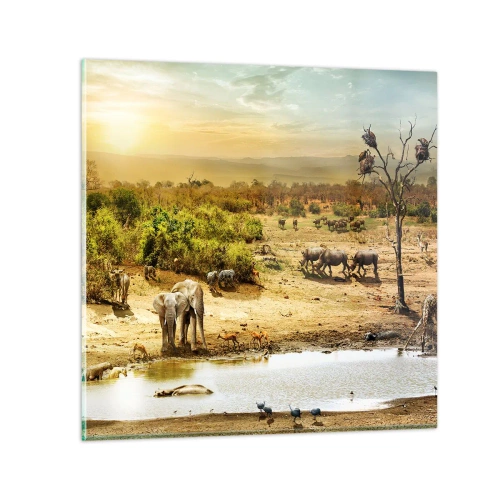 Tablou pe sticlă - "Și din Eden curgea un râu..." - 70x70 cm