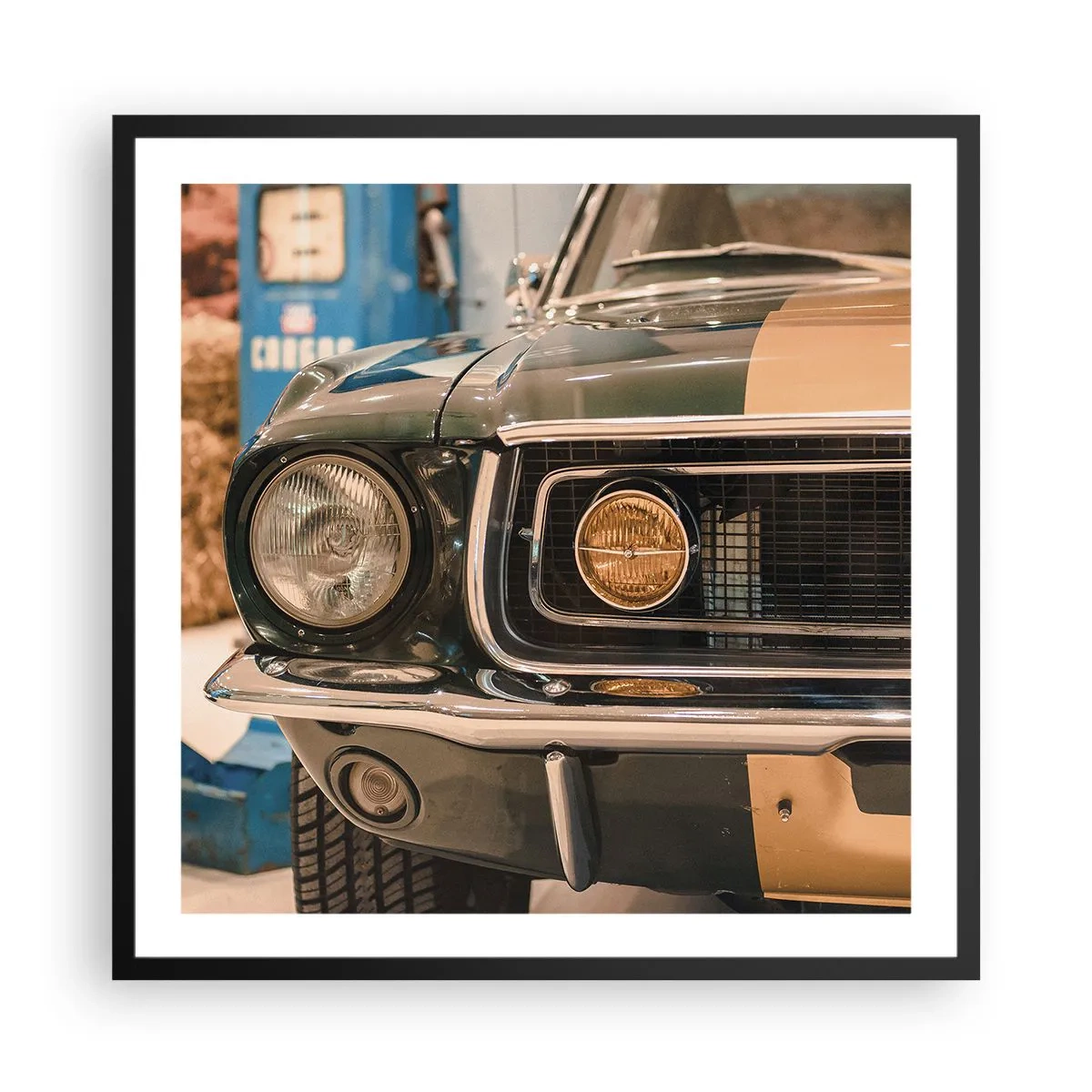 Poster în ramă neagră - Întâlnire cu o legendă - 60x60 cm