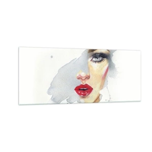 Tablou pe sticlă - Reflecție într-o picătură de apă - 100x40 cm