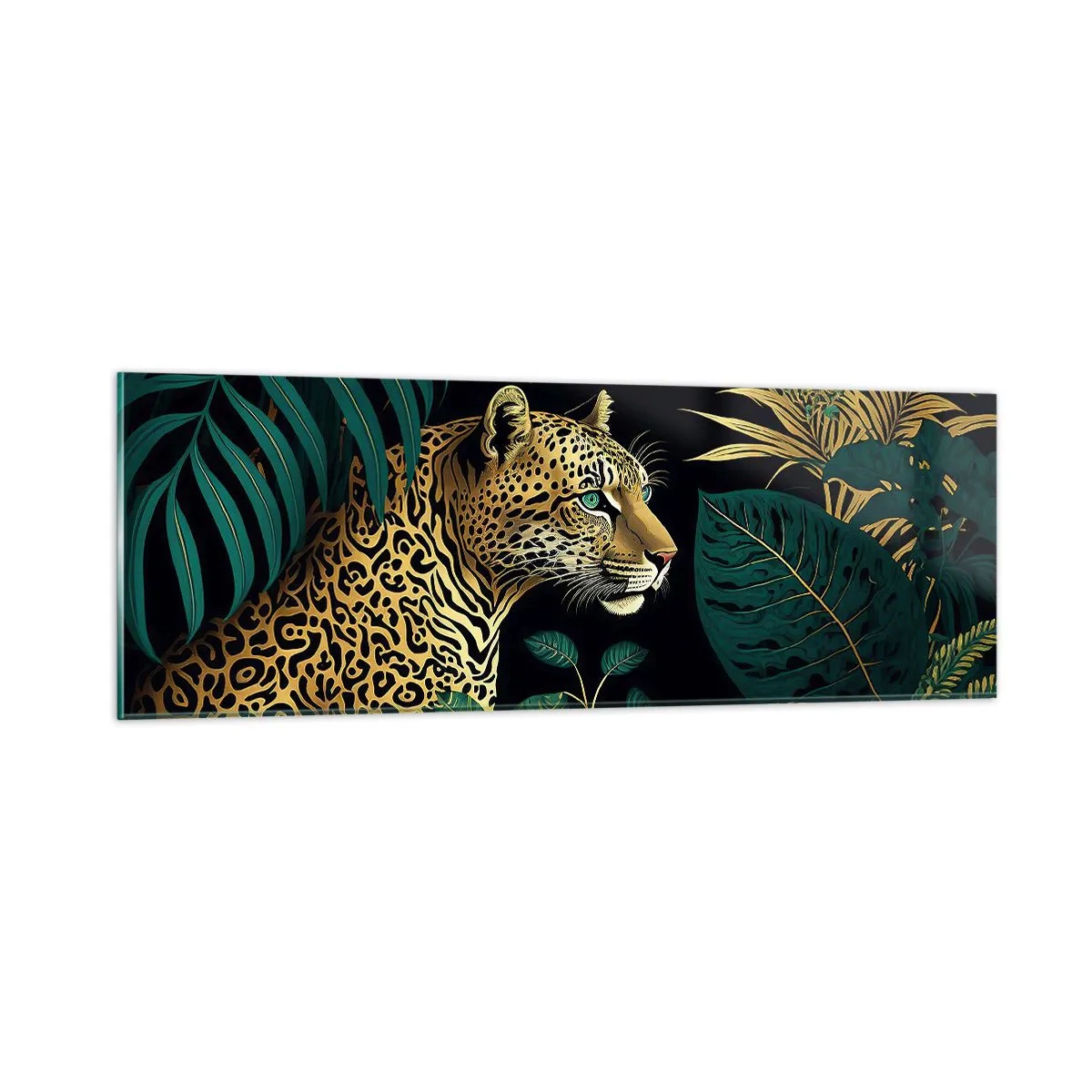 Tablou pe sticlă - Domnitorul junglei - 90x30 cm