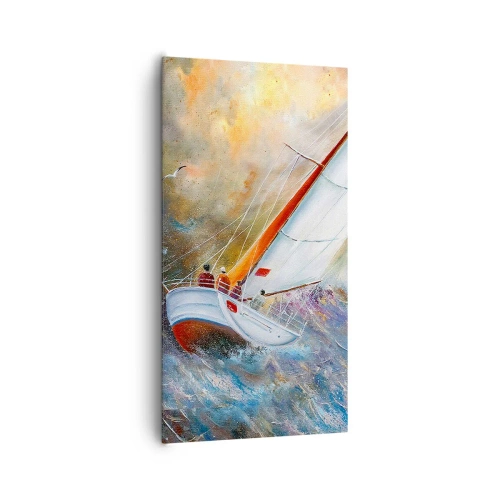 Tablou pe pânză - Alergătoare pe valuri - 65x120 cm