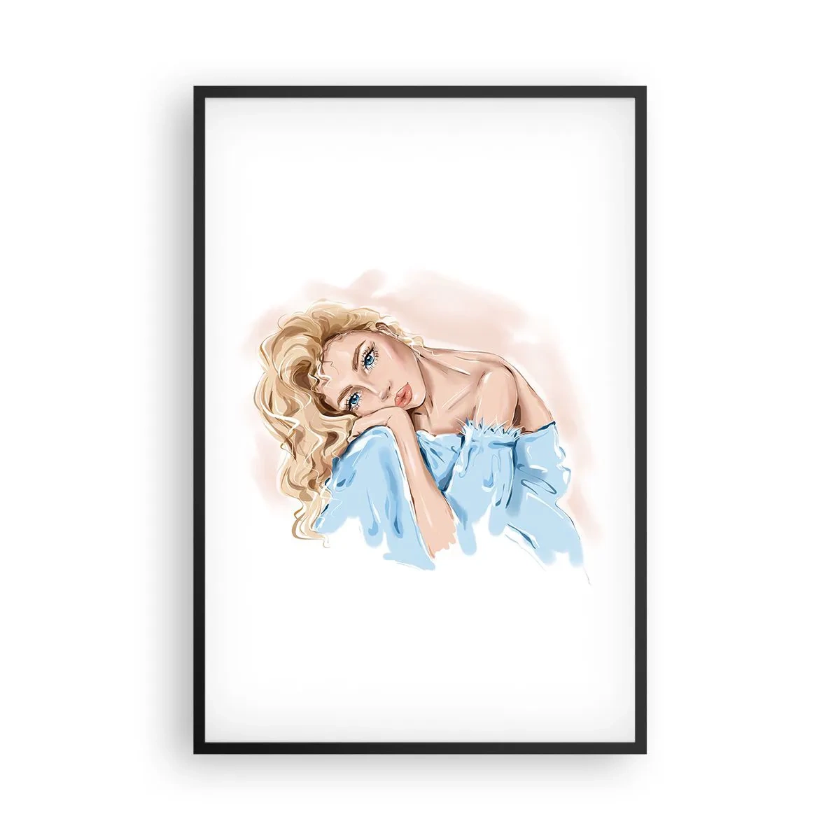 Poster în ramă neagră - Scufundată în vis albastru - 61x91 cm