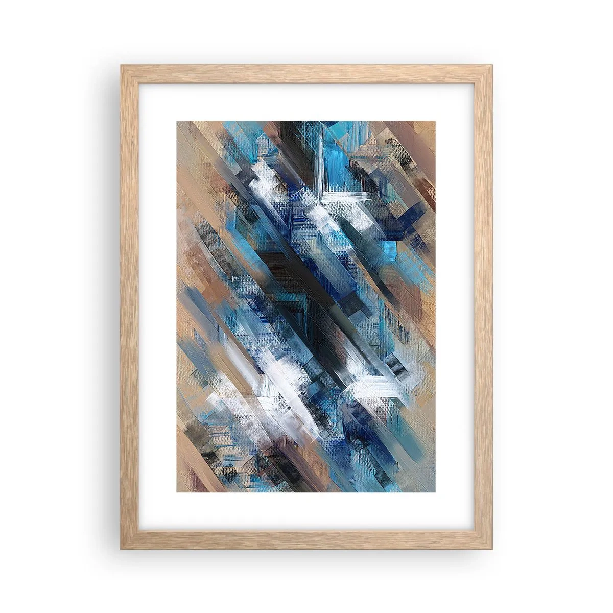 Poster în ramă de stejar deschis - Pe o pantă albastră - 30x40 cm