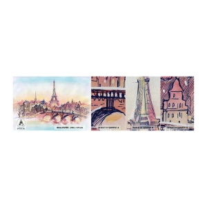 Mostră tapet Premium Sand - Singurul oraș de acest fel din lume - Oraș, turnul Eiffel, Paris - 100x30 cm