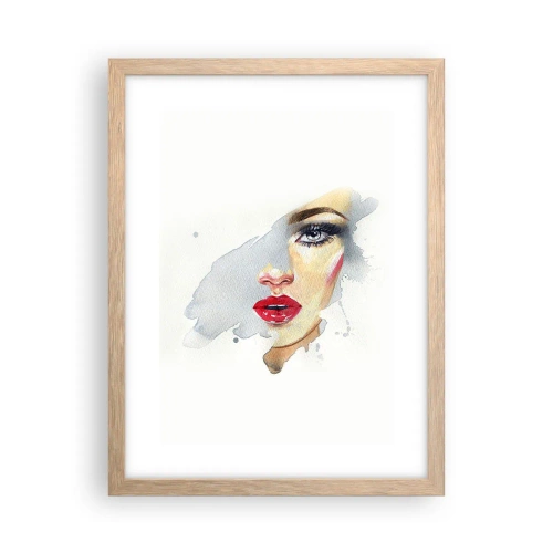 Poster în ramă de stejar deschis - Reflecție într-o picătură de apă - 30x40 cm