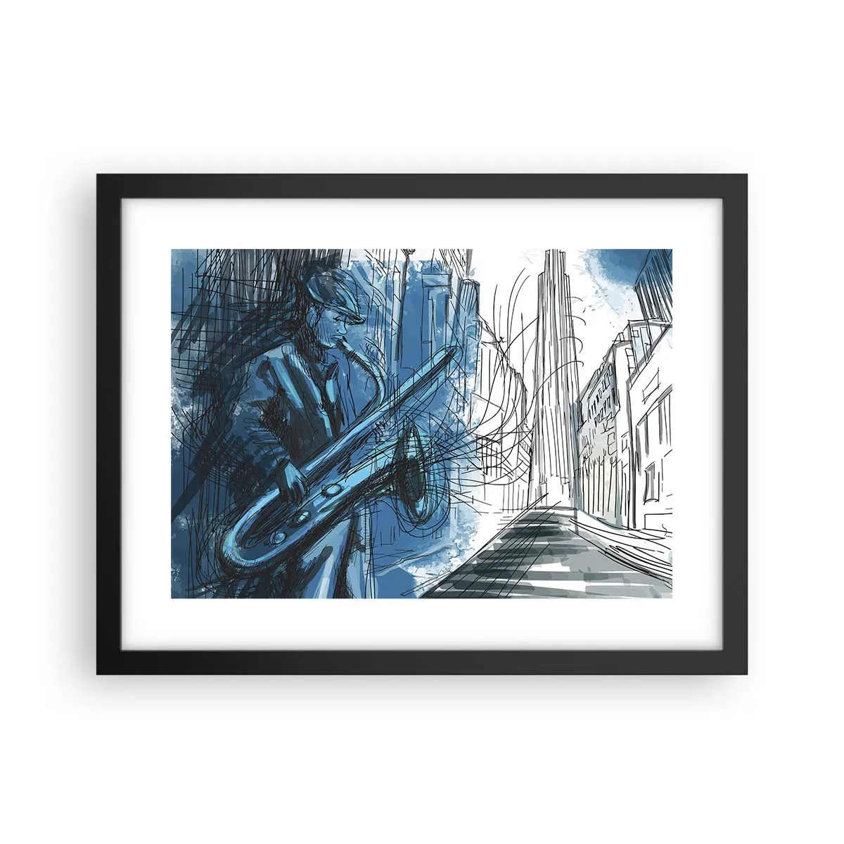 Poster în ramă neagră - Rapsodie urbană - 40x30 cm
