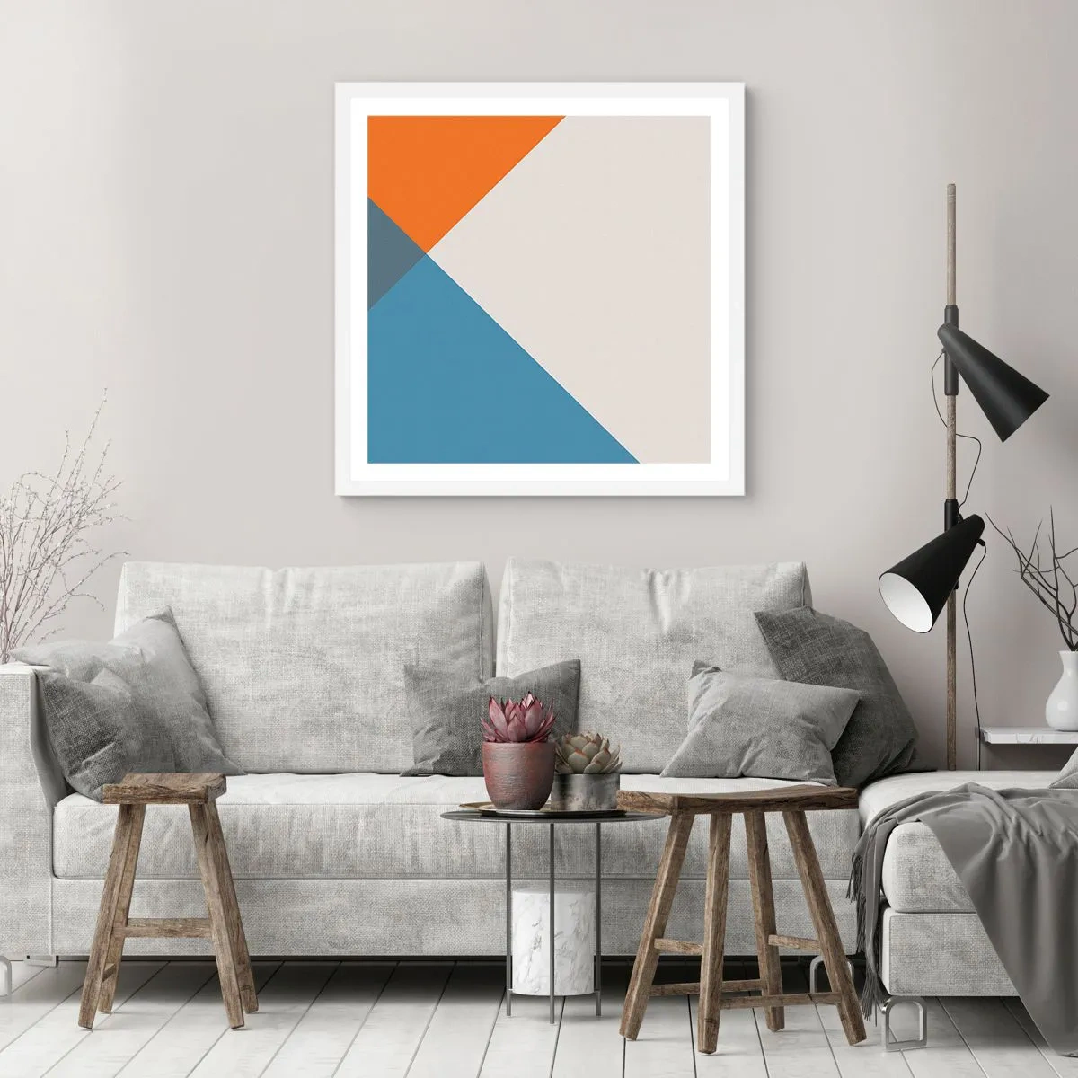 Poster în ramă albă - La un unghi drept - 30x30 cm