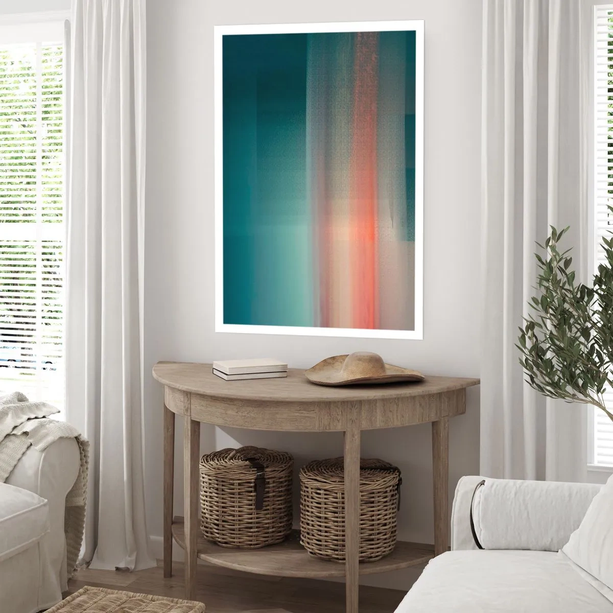 Poster - Abstracție: unde de lumină - 50x70 cm