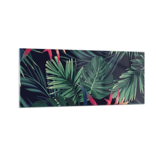 Tablou pe sticlă - Flacăra verde - 100x40 cm