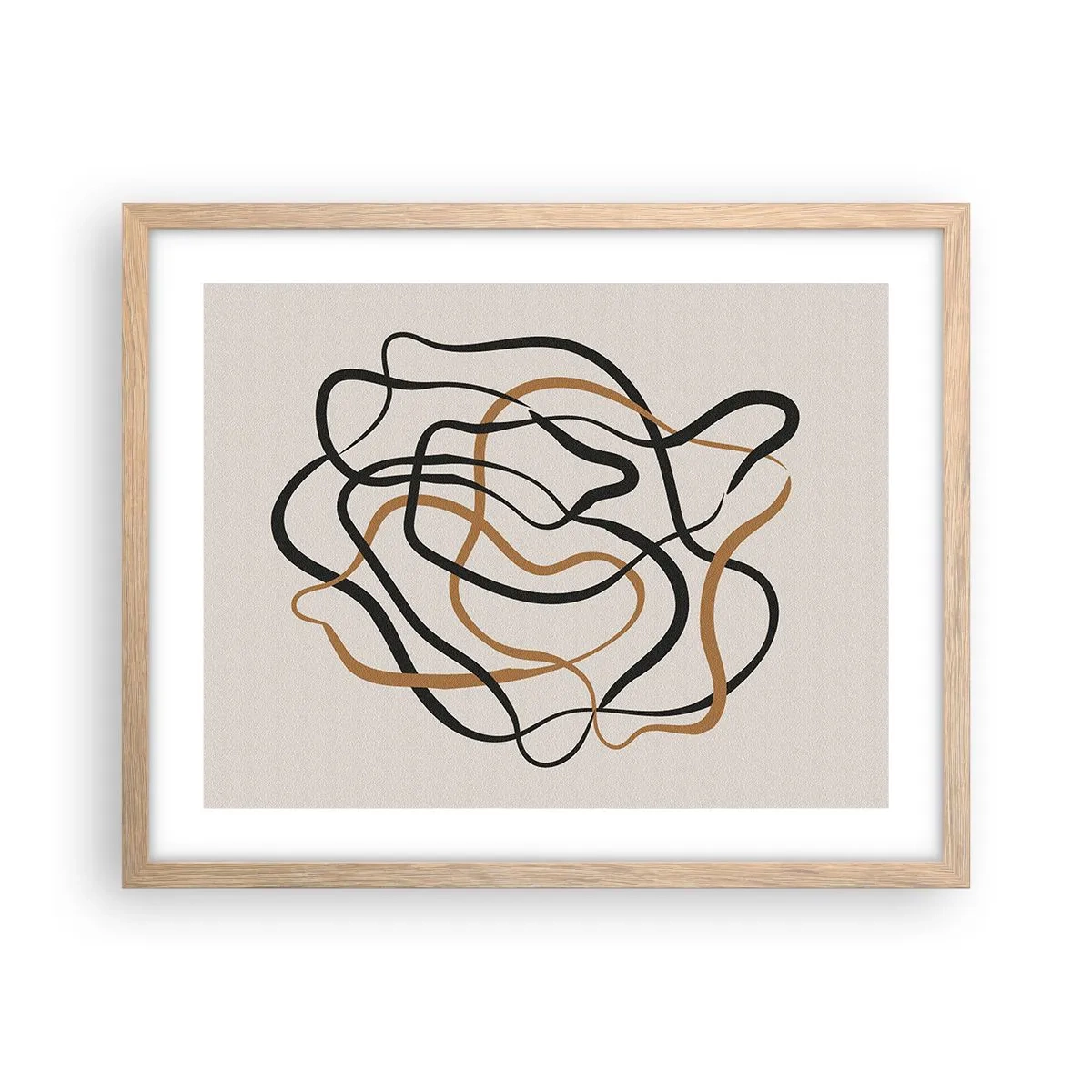 Poster în ramă de stejar deschis - Totul s-a încurcat - 50x40 cm